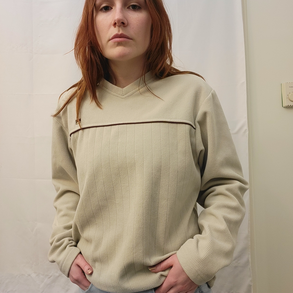Women's Beige Crew Neck Sweater